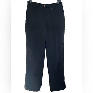 FERA International Black Ski Wear Snow Lined Ankle Zip Pants Size 12